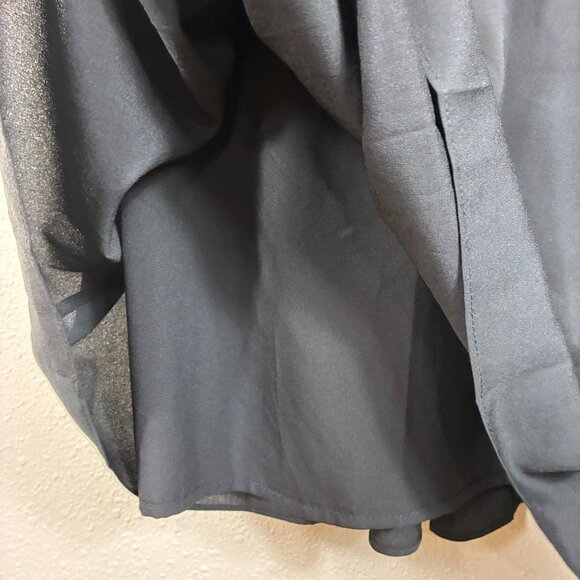 Banana Republic Black Pleated Spaghetti Strap Dress 8 Cocktail Garden Party - Picture 6 of 10